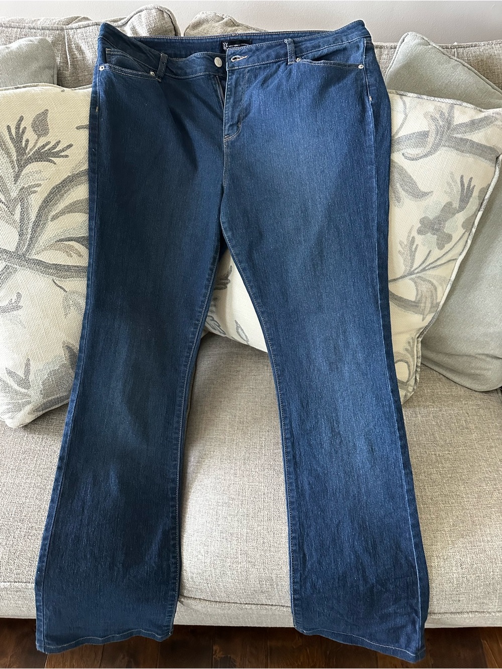 New York & Company Women's Dark Blue Bootcut Jeans size 16 tall